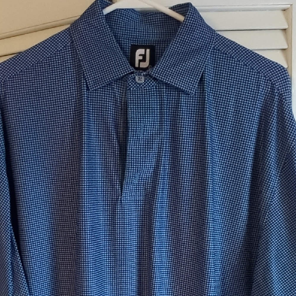 Foot Joy Blue Checkered Men's Polo Shirt